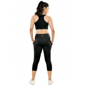Recycled polyester spandex leggings 3/4